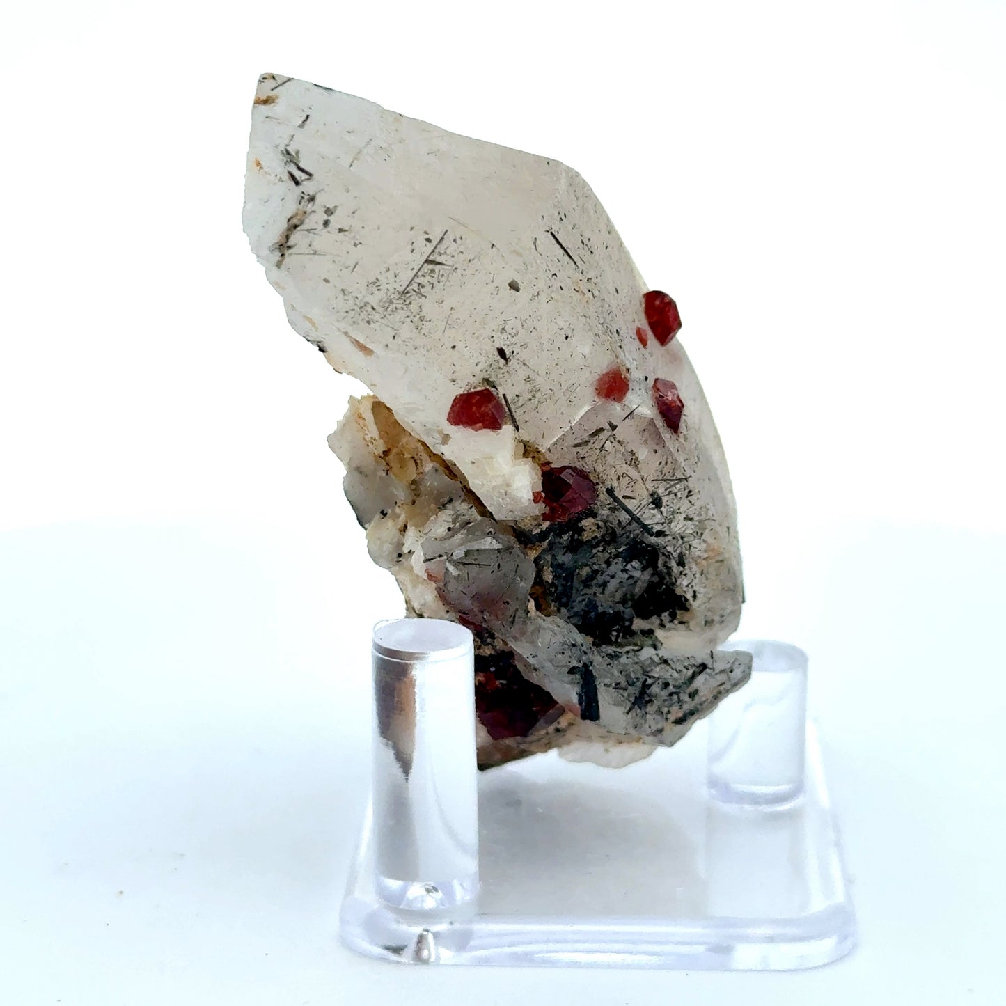 Pakistan Garnet & Black Tourmaline on Matrix - Gilgit Mountain Specimen