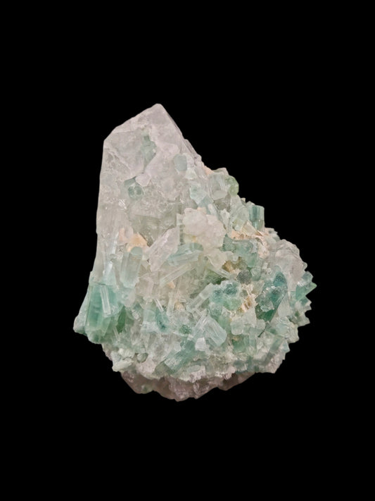 Indicolite Tourmaline with Quartz – Natural Blue Tourmaline and Quartz Cluster