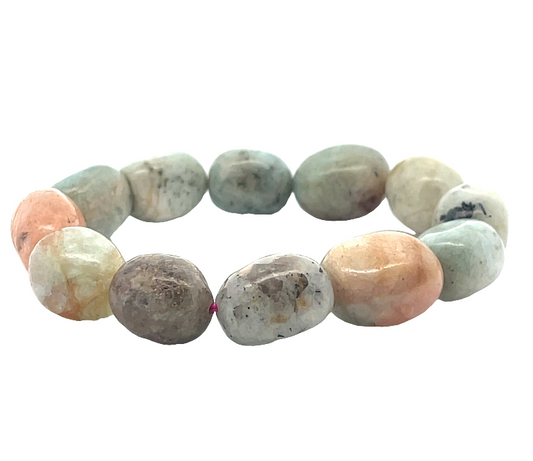 Morganite Tumbled Stone Bracelet