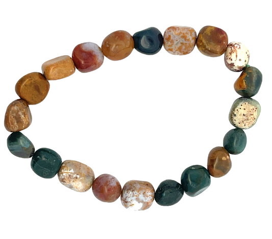 Ocean Jasper Tumbled Stone Bracelet