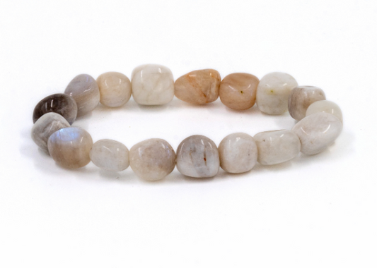 Rainbow Moonstone Tumbled Stone Bracelet