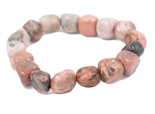 Rhodonite Tumbled Stone Bracelet