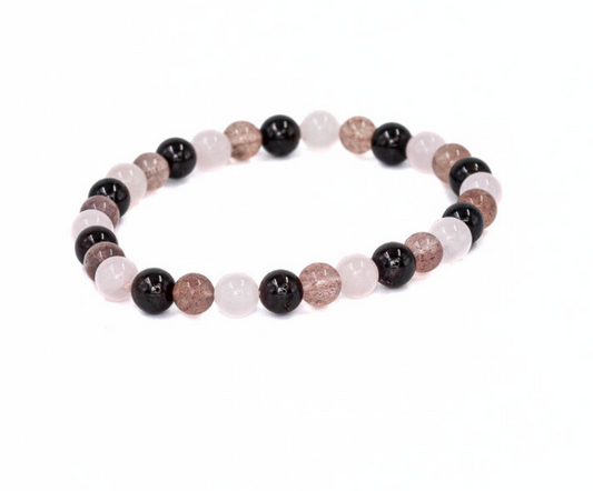 Rose Quartz, Strawberyy Quartz, Garnet Mix 6mm Bracelet