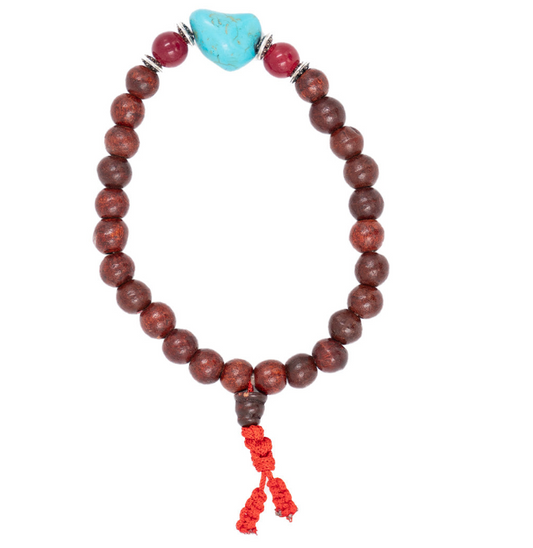 Rosewood w/ Turquoise 8mm Bracelet