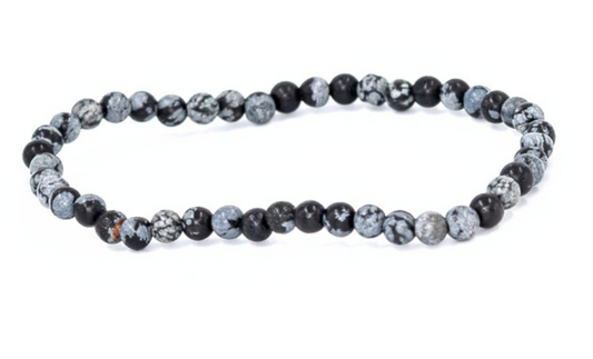 Snowflake Obsidian 4mm Bracelet
