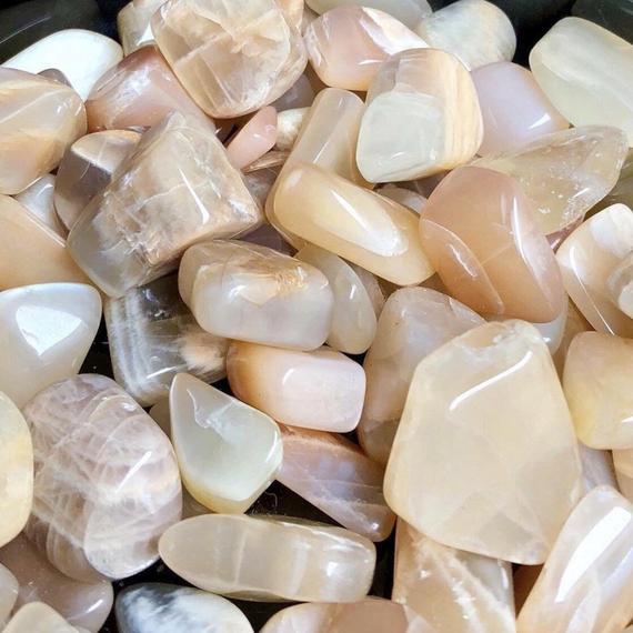 Pink Moonstone Tumbled Stones